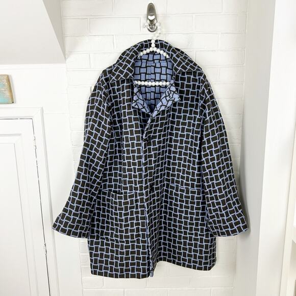 Worth Reversible 100% Wool Plaid Coat Size S - Picture 2 of 9